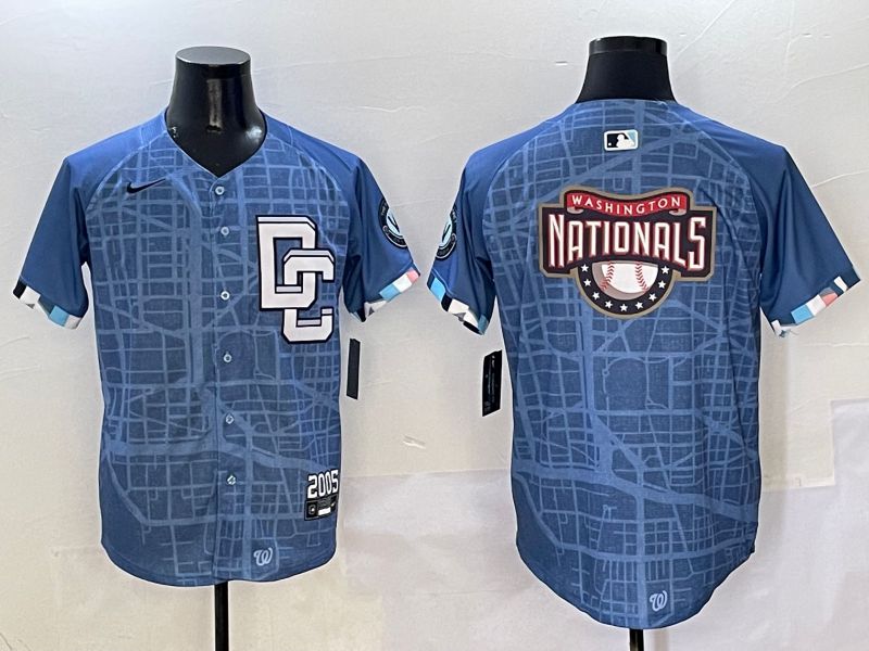 Men Washington Nationals Blank Blue Joint Name Nike 2025 MLB Jersey style 5
